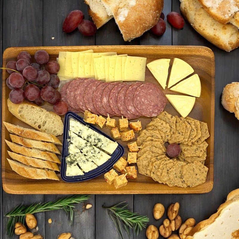 WRIGHTMART Acacia Wood Dinner Serving Tray Set of 2 â€“ Size: Lg 14" x 10", Med 12" x 8", Richly Grained, Decorative Coffee Table, Ottoman, Food, Drink, Breakfast, Appetizer, Candle Display Trays, Joint-Free - Image 4